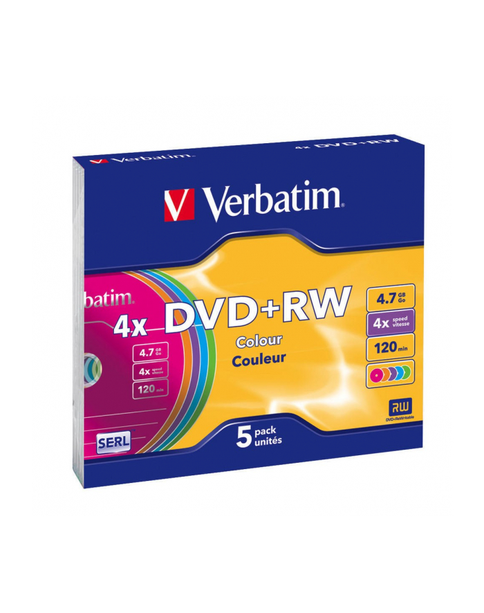 DVD RW 4x 4.7GB 5P SL Colour    43297 główny