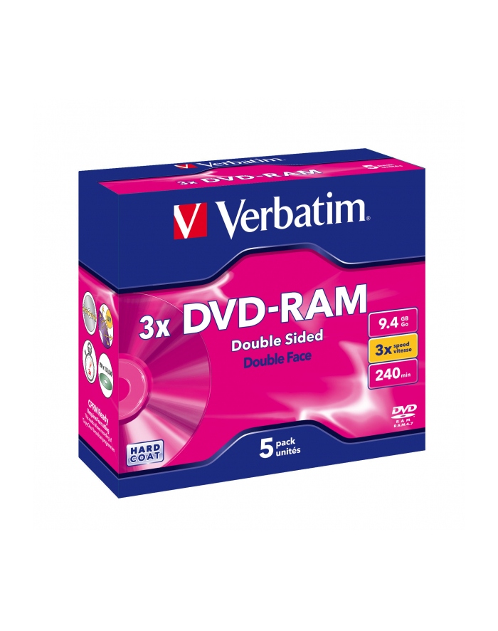 Płytki DVD-RAM VERBATIM 3x 9.4GB 5P JC           43493 główny