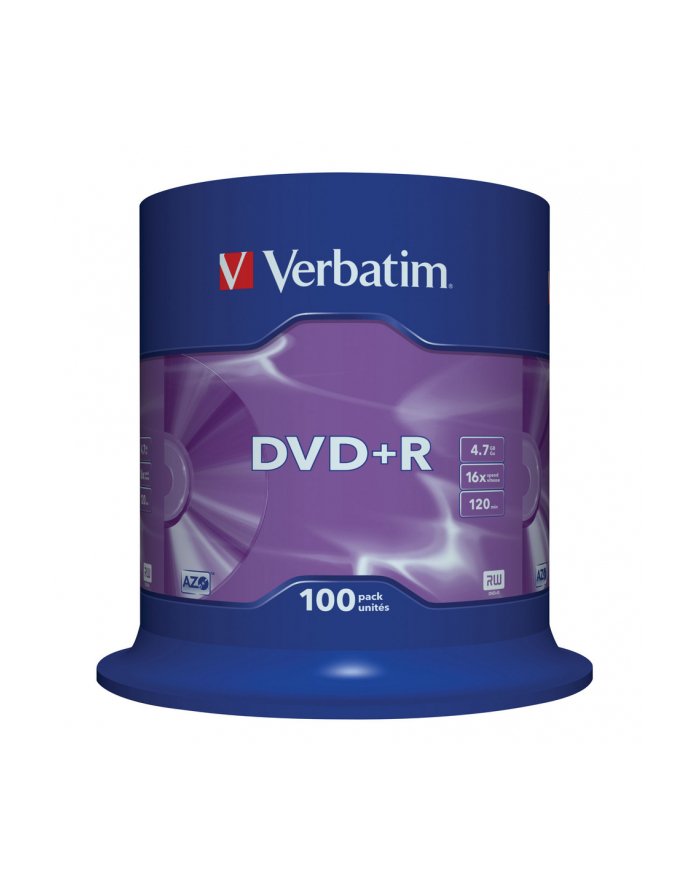 Płytki DVD+R VERBATIM 16x 4.7GB 100P CB            43551 główny