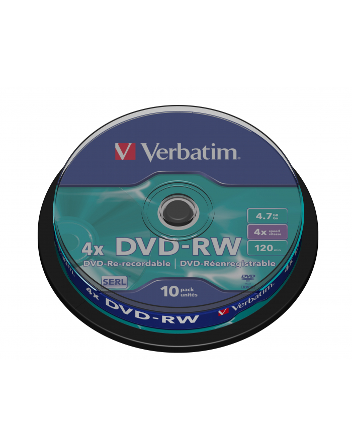 Płytki DVD-RW VERBATIM 4x 4.7GB 10P CB 43552 główny