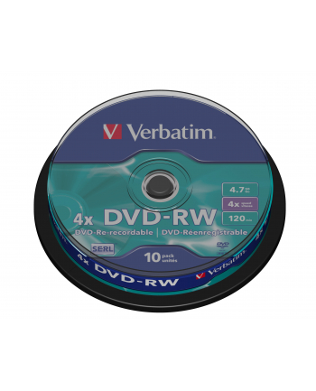 Płytki DVD-RW VERBATIM 4x 4.7GB 10P CB 43552