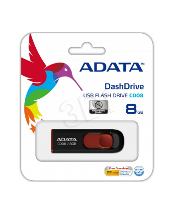 ADATA pamięć C008 8GB USB 2.0 ( Black+Red )