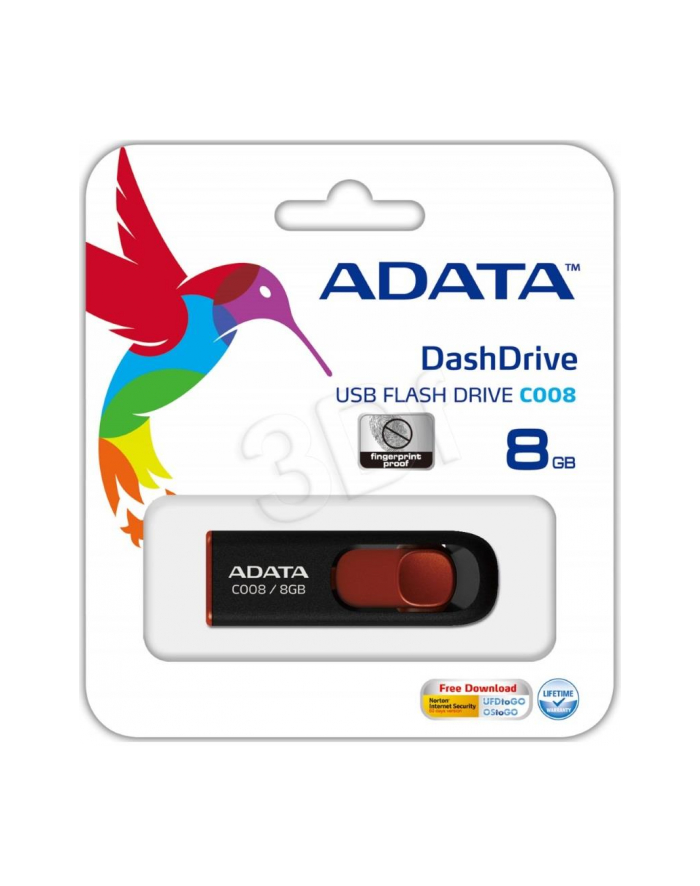 ADATA pamięć C008 8GB USB 2.0 ( Black+Red ) główny
