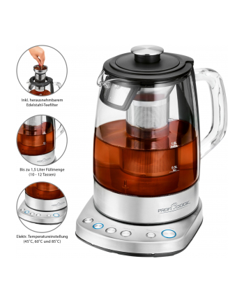 Proficook 2 in 1 - tea kettle PC-WKS 1167 G WIFI (stainless steel / black, 1.5 liters)