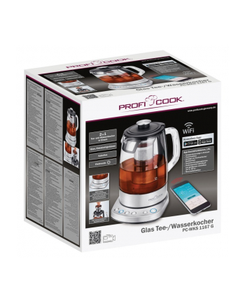 Proficook 2 in 1 - tea kettle PC-WKS 1167 G WIFI (stainless steel / black, 1.5 liters)