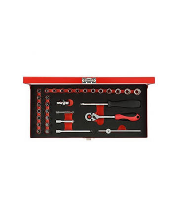 Gedore Red Socket set 1/4 '', 32 pieces (red, with Shift-gun, SW 4mm - 13mm)