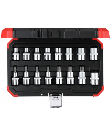 Gedore Red Socket set 1/2 '', Torx, 16 pieces (red / black, E10 - T70)