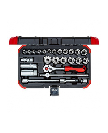 Gedore Red Socket set 3/8 '', 26 pieces (red / black, with Shift-gun, SW 6mm - 24mm)