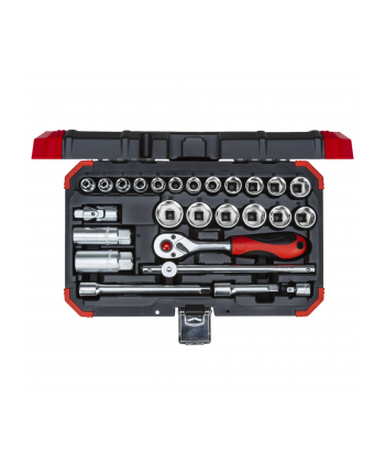 Gedore Red Socket set 3/8 '', 26 pieces (red / black, with Shift-gun, SW 6mm - 24mm)