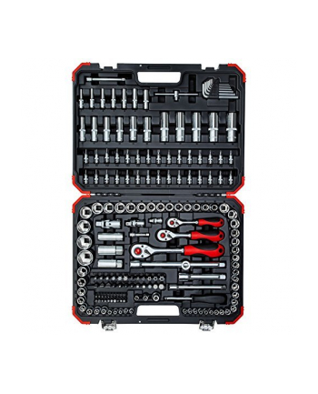 Gedore Red socket set, 1/4 ''+ 3/8'' + 1/2 '', 172 pieces (red / black, with 3 lever Ratchet)