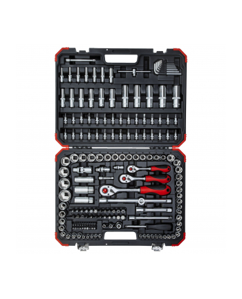 Gedore Red socket set, 1/4 ''+ 3/8'' + 1/2 '', 172 pieces (red / black, with 3 lever Ratchet)