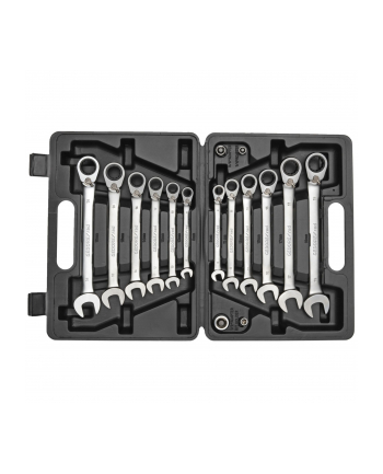 Gedore Red ring ratchet open ended spanner set, 16-piece, wrench (chrome, SW 8 - 19mm)