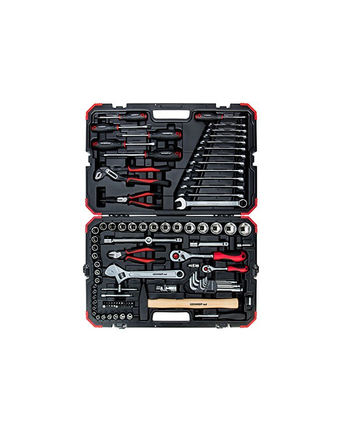 Gedore Red tool and socket set 1/4 ''+ 1/2'', 100-piece, tool set (red / black, with Shift-creaking, SW 4mm - 32mm) główny