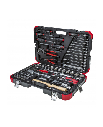 Gedore Red tool and socket set 1/4 ''+ 1/2'', 100-piece, tool set (red / black, with Shift-creaking, SW 4mm - 32mm)