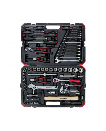 Gedore Red tool and socket set 1/4 ''+ 1/2'', 100-piece, tool set (red / black, with Shift-creaking, SW 4mm - 32mm)