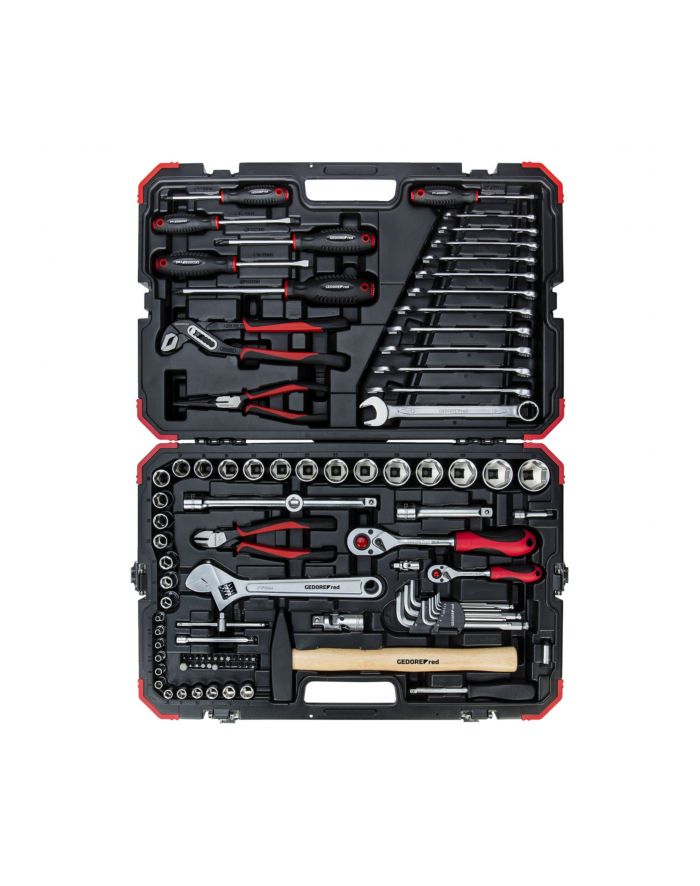 Gedore Red tool and socket set 1/4 ''+ 1/2'', 100-piece, tool set (red / black, with Shift-creaking, SW 4mm - 32mm) główny