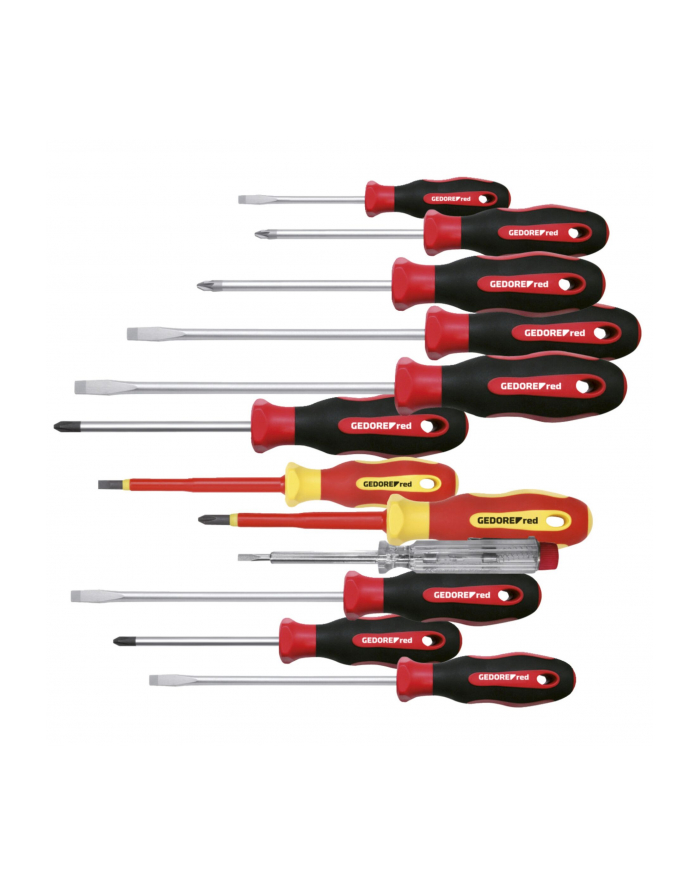 Gedore Red 2K Screwdriver set XXL, 12 parts (red / black, incl. Phase tester) główny