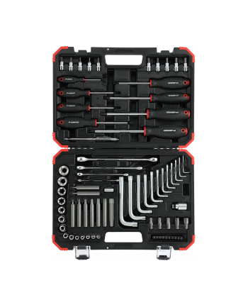 Gedore Red Torx screwing tool set, 1/4 ''+ 1/2'', 75-Piece Tool Set (red / black, in case)