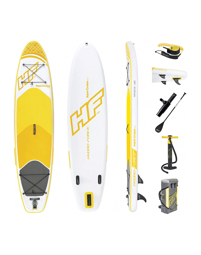 Bestway HYDRO-FORCE SUP Board Set ''Aqua Cruise Tech'' (white / yellow, 320cm x 76cm x 15cm, Touring board) główny