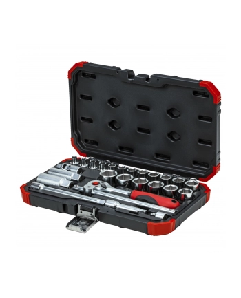 Gedore Red Socket set 3/8 '', 26 pieces (red / black, with Shift-gun, SW 6mm - 24mm)