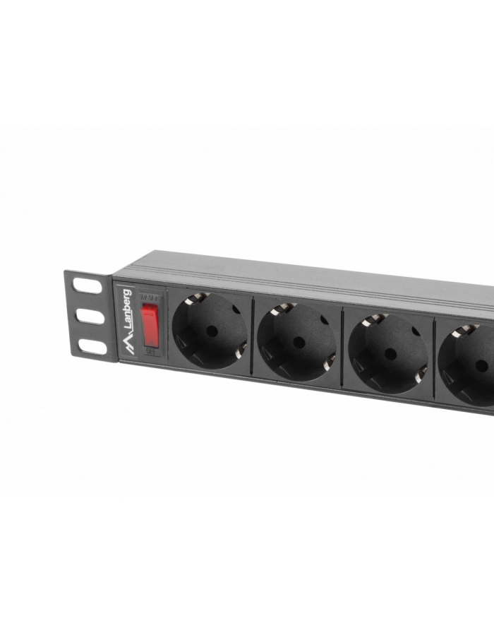 lanberg Listwa zasilająca Rack PDU 19 cali 1U 16A 9xSchuko 3m Czarna główny