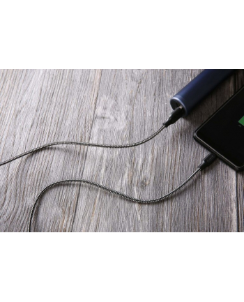aukey CB-AM1 Black ultraszybki kabel nylonowy Quick Charge micro USB-USB | 1.2m | 5A | 480 Mbps