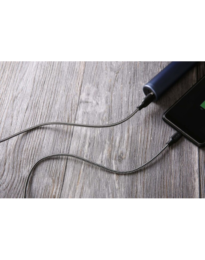 aukey CB-AM1 Black ultraszybki kabel nylonowy Quick Charge micro USB-USB | 1.2m | 5A | 480 Mbps główny
