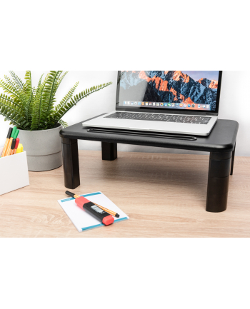 digitus Podstawka pod monitor regulowana z drewnianym blatem do 10kg Czarna nr 1