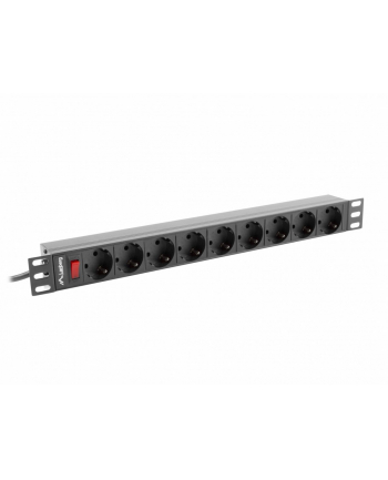 lanberg Listwa zasilająca Rack PDU 19 cali 1U 16A 9xSchuko 3m Czarna nr 2
