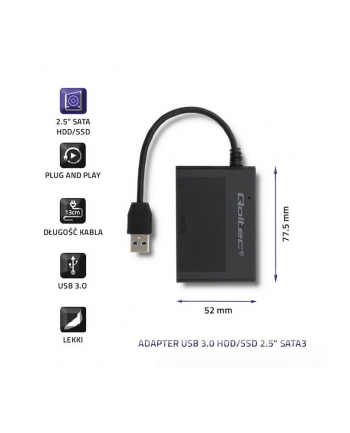 qoltec Adapter USB 3.0 do dysków HDD/SSD 2.5 cala SATA3