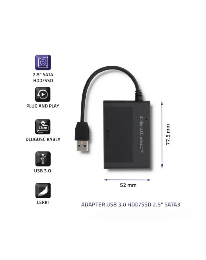 qoltec Adapter USB 3.0 do dysków HDD/SSD 2.5 cala SATA3 główny