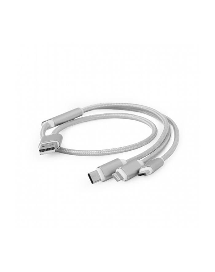 gembird Kabel USB 3w1 do ładowania/1m/srebrny główny