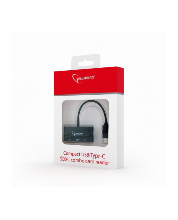 gembird Czytnik kart na USB-C SDXC/combo/czarny
