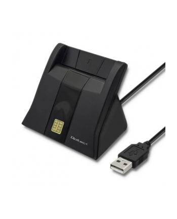 qoltec Inteligentny czytnik chipowych kart ID | USB 2.0 | Plug&play