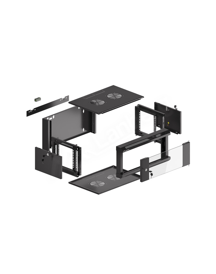 Szafa serwerowa wisząca 19cali 4U 570x450 czarna WFFA-5404-10B główny