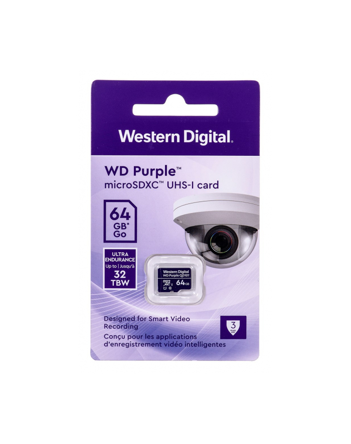 western digital WD Purple 64GB Surveillance microSD XC Class - 10 UHS 1 główny