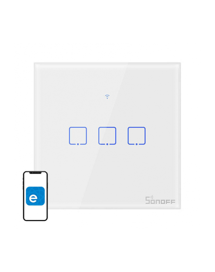 SONOFF T0EU3C-TX WŁĄCZNIK DOTYKOWY WIFI 3 KANAŁY główny