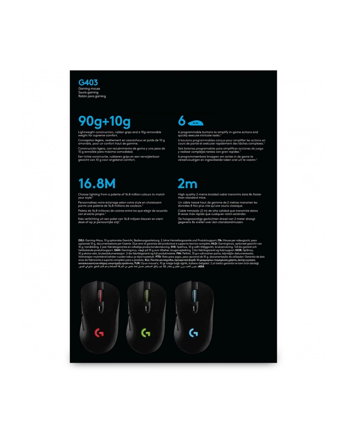MYSZ GAMINGOWA LOGITECH G403 HERO główny
