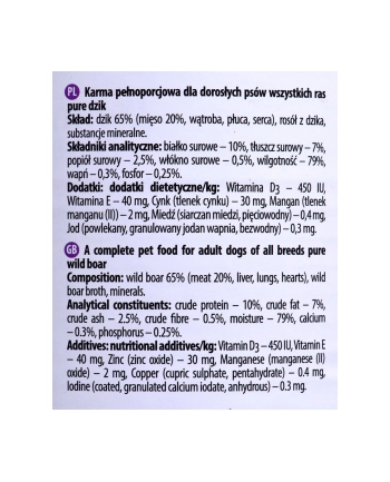 Dolina Noteci Pure Dzik 800g