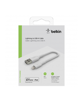 belkin Kabel Braided USB- Lightning 15cm biały