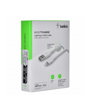 belkin Kabel USB- Lightning Braided  3m biały
