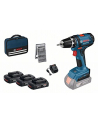 bosch powertools Bosch cordless drill GSR 18-2-LI Professional, 18Volt (blue / black, 3x Li-Ion battery 1.5Ah) - nr 1