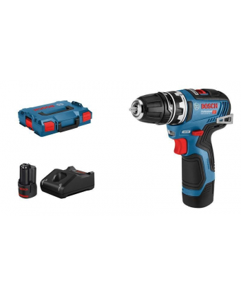 bosch powertools Bosch cordless drill GSR 12V-35 FC Professional, 12Volt (blue / black, 2x Li-ion battery 3.0Ah, with FlexiClick drill chuck, L-BOXX)
