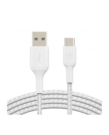 belkin Kabel Braided USB-C USB-A 2m biały