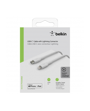 belkin Kabel Braided USB-C Lightning 1m biały