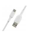 belkin Kabel Braided USB-C USB-A 15cm biały - nr 18