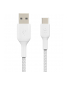 belkin Kabel Braided USB-C USB-A 15cm biały - nr 19