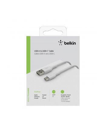 belkin Kabel Braided USB-C USB-A 1m biały