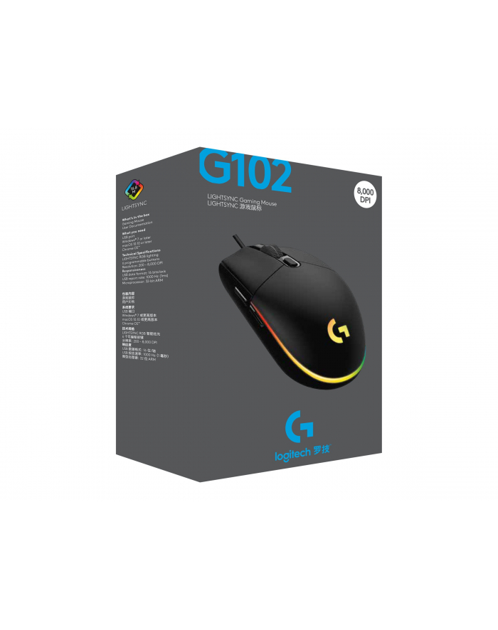 logitech Mysz  G102 Lightspeed Gaming Mouse czarna główny