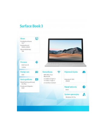 microsoft Notebook Surface Book 3 W10Pro i5-1035G7/8GB/256GB/IrisPlus Commercial 13.5' SKR-00009